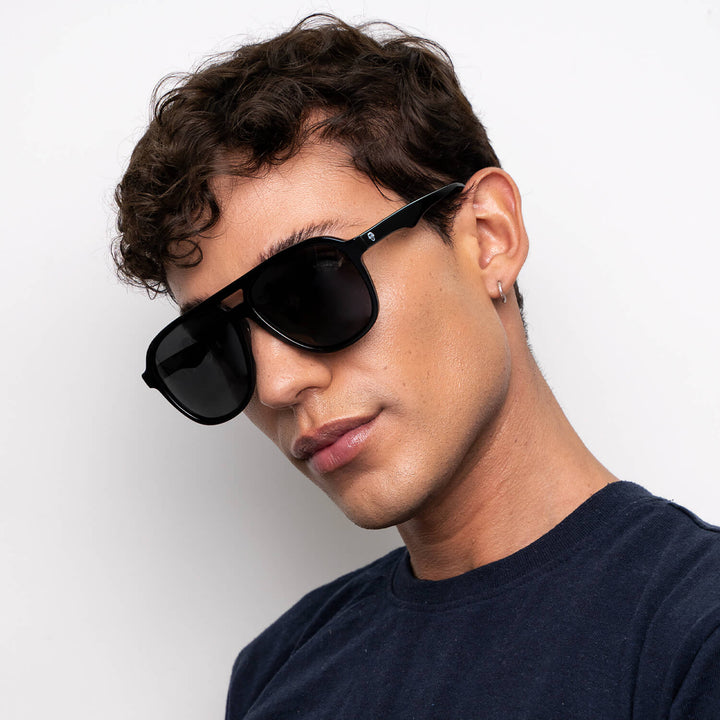 Lenses sunglasses oval black cristal black for men and women Bonoboss #color_negro