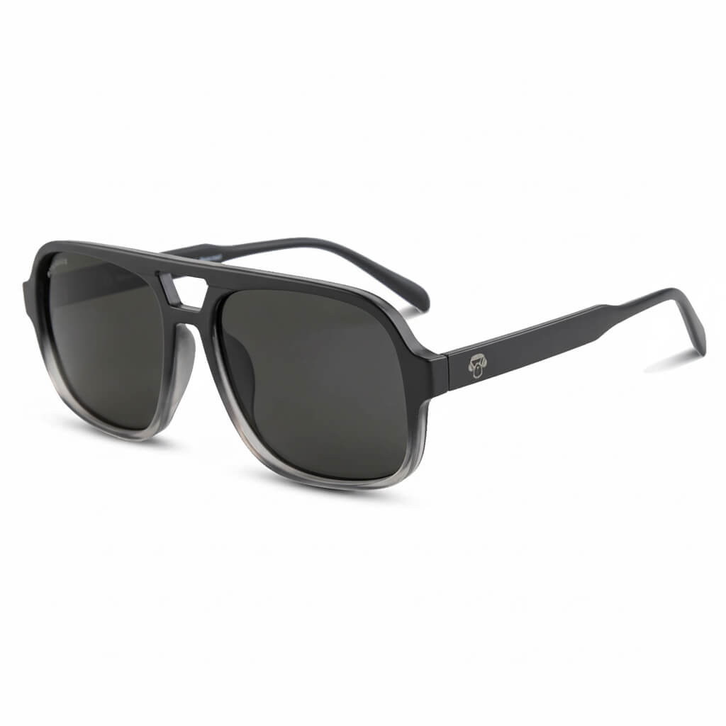 Side view sunglasses lenses recycled plastic and polarized black moda for men retro Bonoboss #color_black