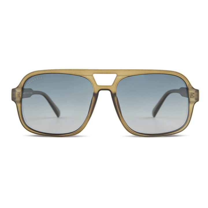 Sunglasses polarized round botellas plásticas recycleds sustainable green. cristal color gradient blue Bonoboss #color_olive-blue