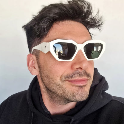 osaka anteojos blancos de moda para mujer y hombre de cara redonda grande gafa optica con receta #color_blanco