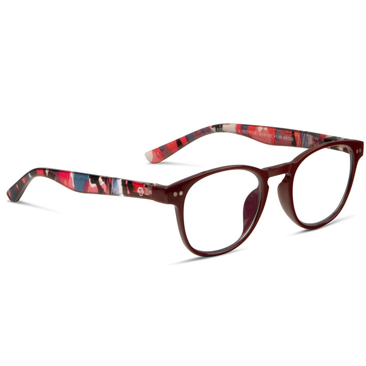 Lenses lectura paine red round filtro luz blue UV protection400 antirreflejo red women bonoboss