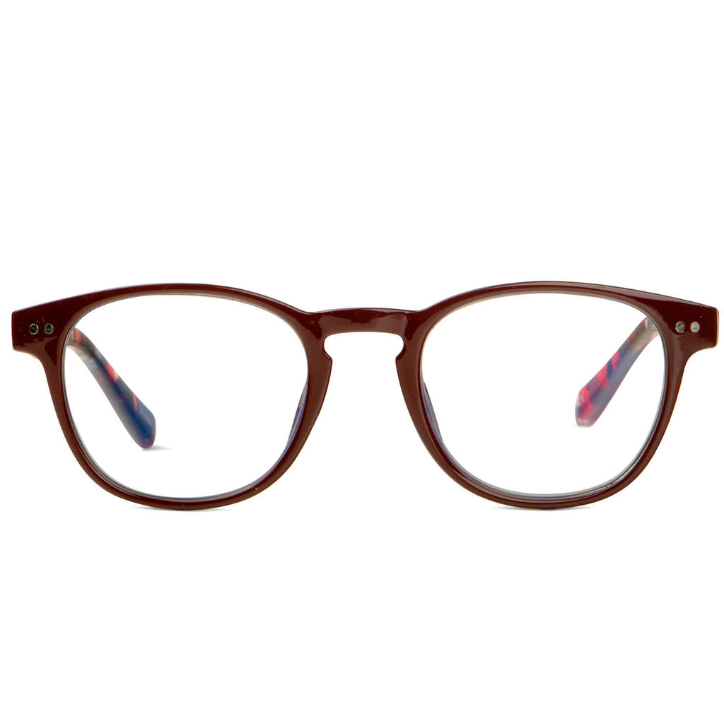 lentes de lectura con filtro azul redondos de color rojo para hombre y mujer