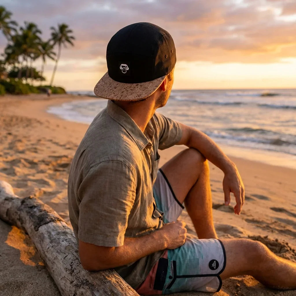 Gorro cork ecológico in playa to the atardecer bonoboss