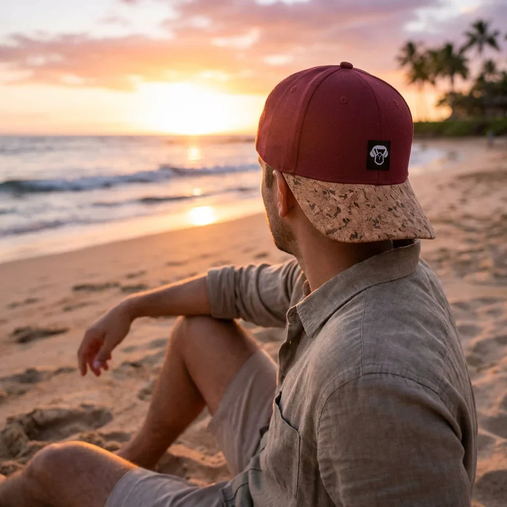 Gorro cork ecológico in playa to the atardecer bonoboss