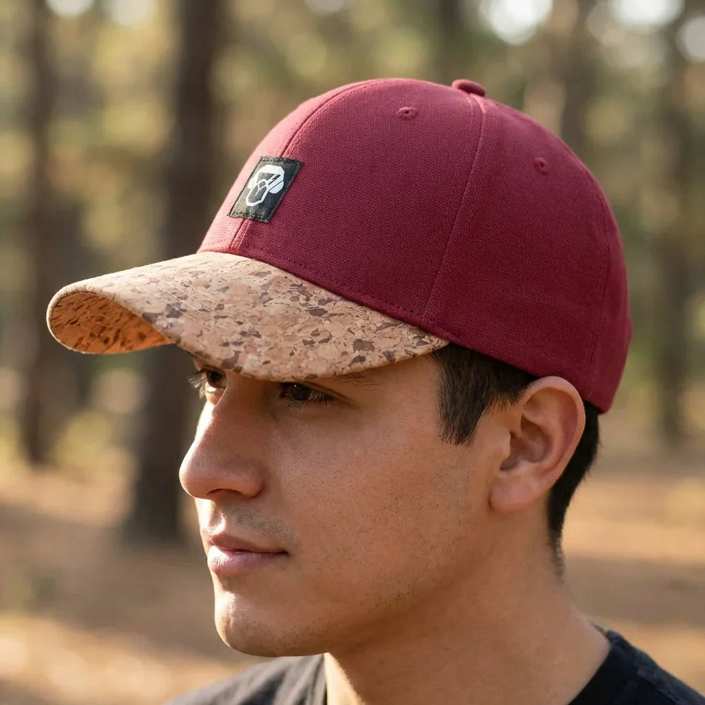 Gorro cork ecológico retrato perfil textura cork bonoboss