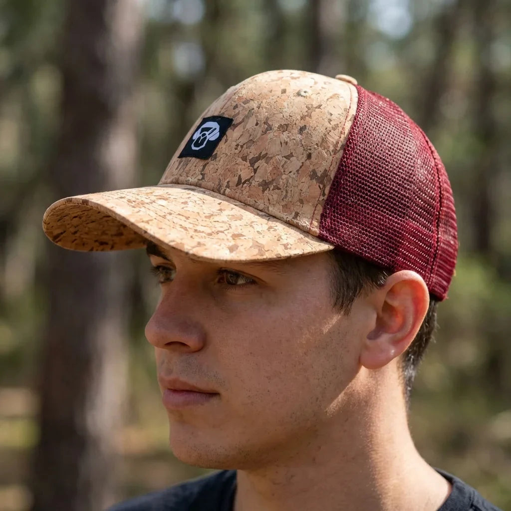 Gorro cork ecológico retrato perfil textura cork bonoboss
