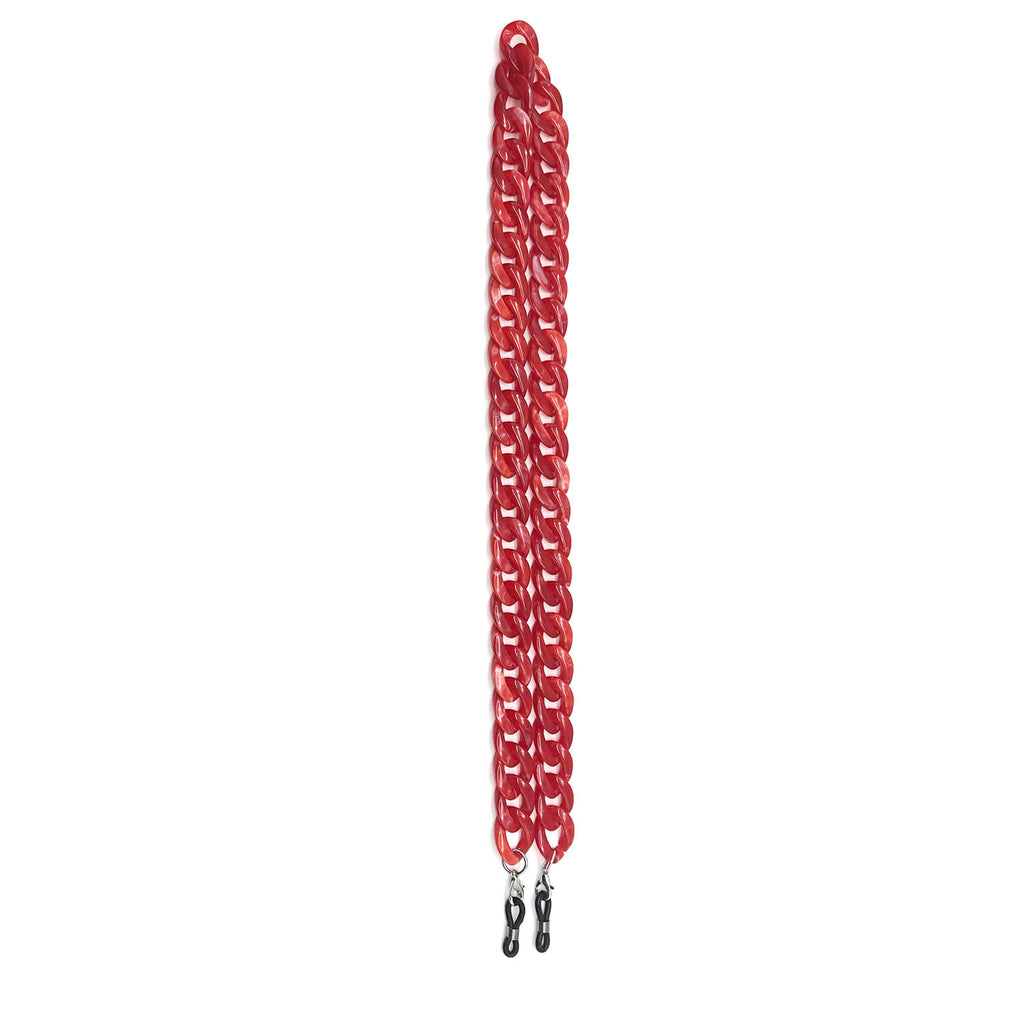 straps o colgante de anteojos fashion de moda para mujer con acetato reciclado de color rojo