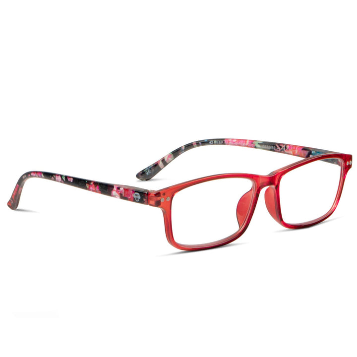 Lenses lectura sanzana red rectangular filtro luz blue UV protection400 antirreflejo red women bonoboss