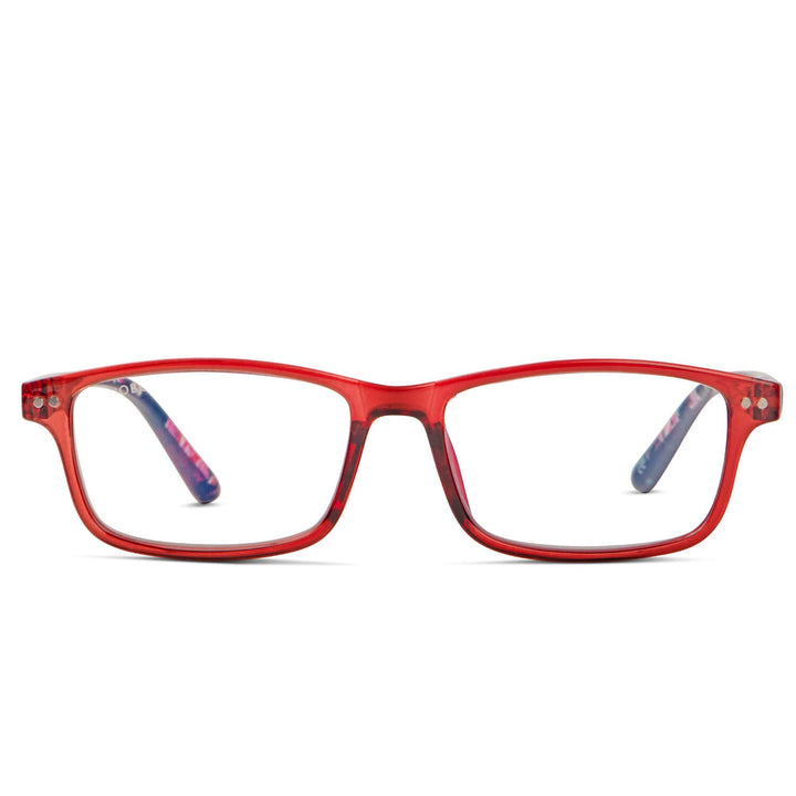 Lenses lectura sanzana red rectangular filtro luz blue UV protection400 antirreflejo rpet recycled red women bonoboss