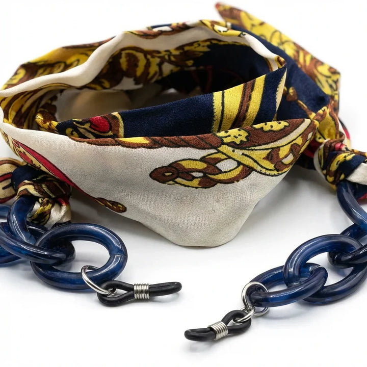 Strap pañuelo for lenses blue close-up patrón tela textura bonoboss #color_azul