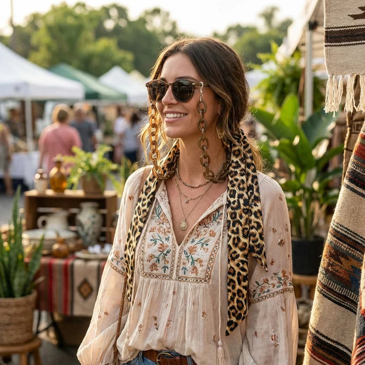 Strap pañuelo for lenses tortoise look boho mercado jardín bonoboss #color_carey