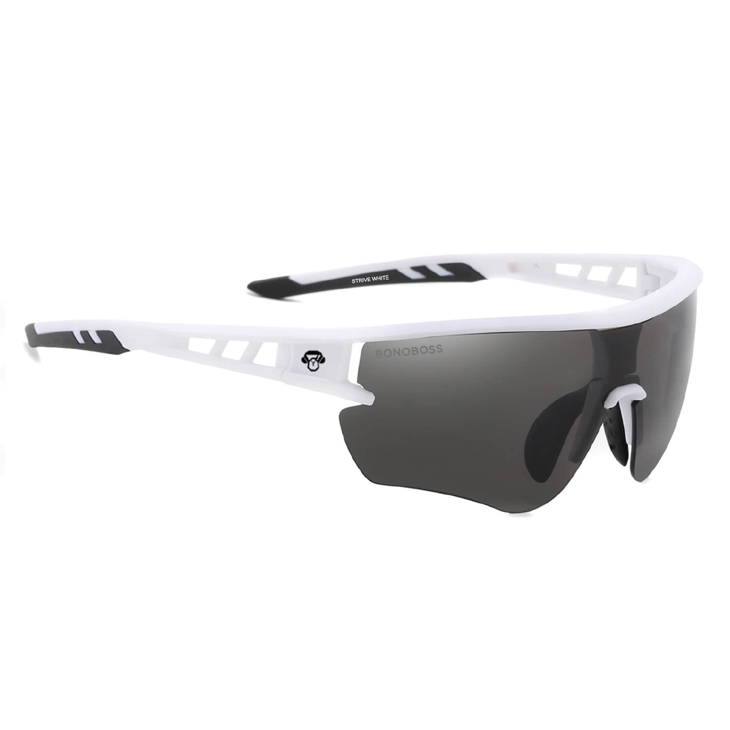 lentes anteojos de sol polarizados deportivos de acetato para hombre y mujer color blanco  cristal negro reflectante #color_blanco