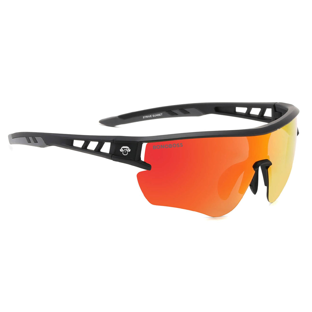 Lenses sunglasses polarized deportivos acetate for men and women black cristal red reflectante Bonoboss #color_rojo