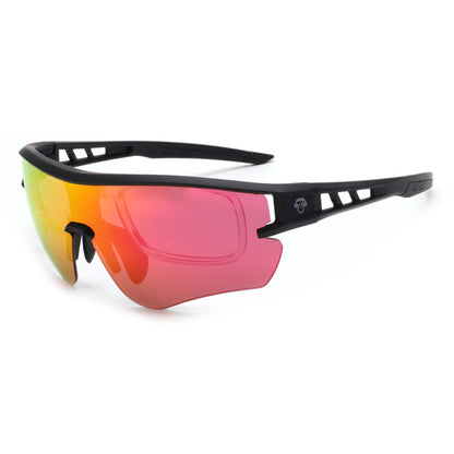 lentes anteojos de sol polarizados deportivos de acetato para hombre y mujer color negro cristal rojo reflectante #color_rojo
