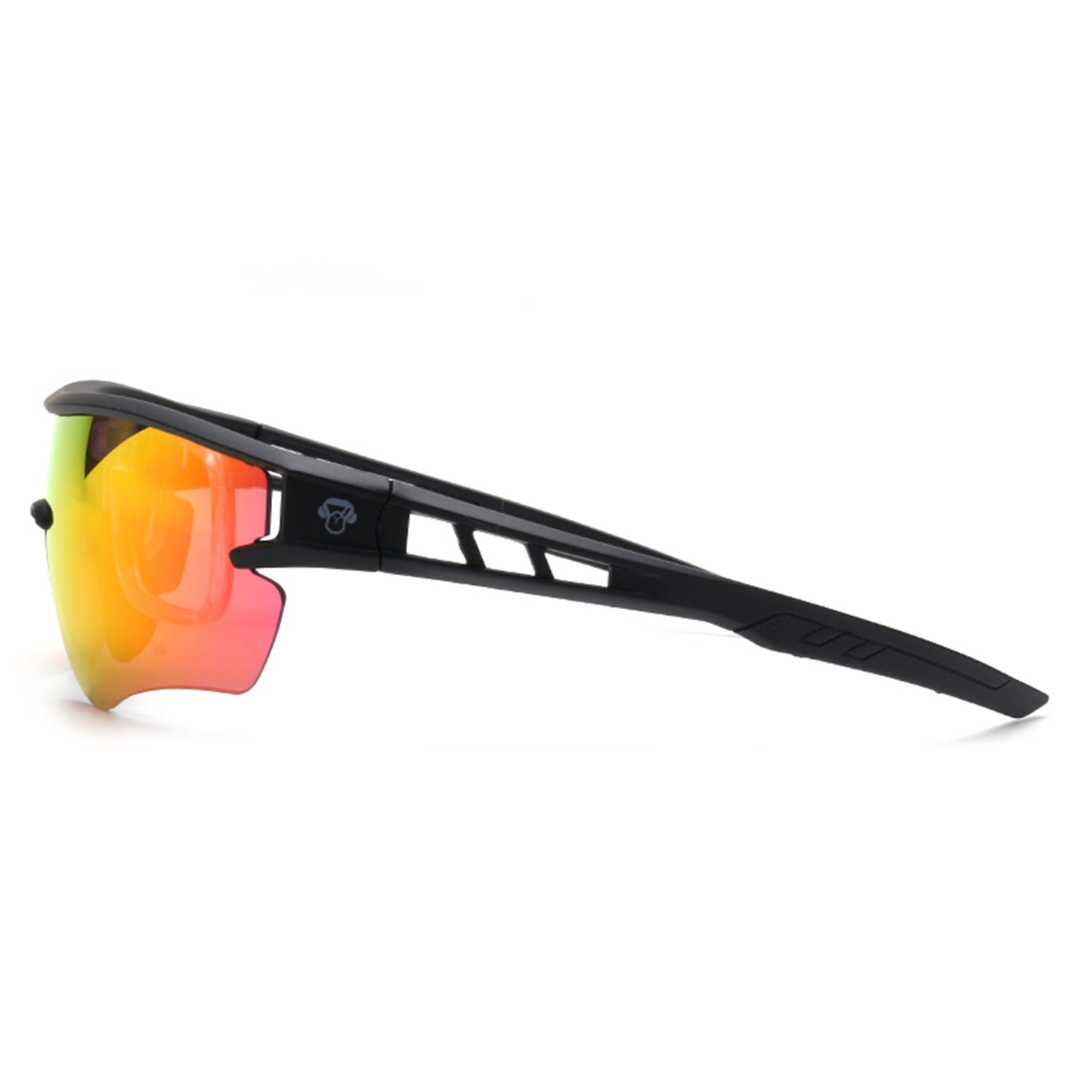 lentes anteojos de sol polarizados deportivos de acetato para hombre y mujer color negro cristal rojo reflectante #color_rojo