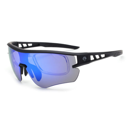 lentes anteojos de sol polarizados deportivos de acetato para hombre y mujer color negro cristal azul reflectante #color_azul