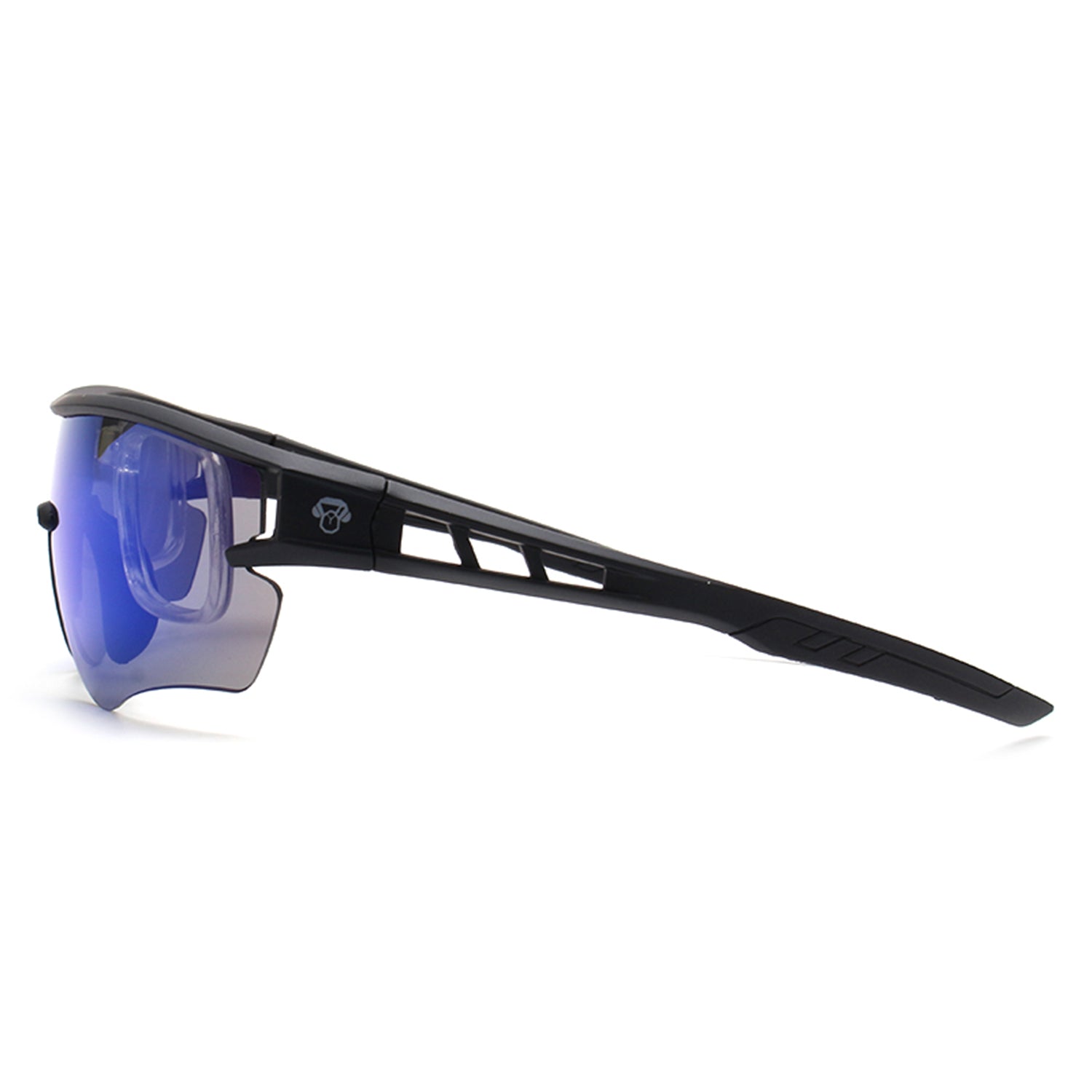 lentes anteojos de sol polarizados deportivos de acetato para hombre y mujer color negro cristal azul reflectante #color_azul