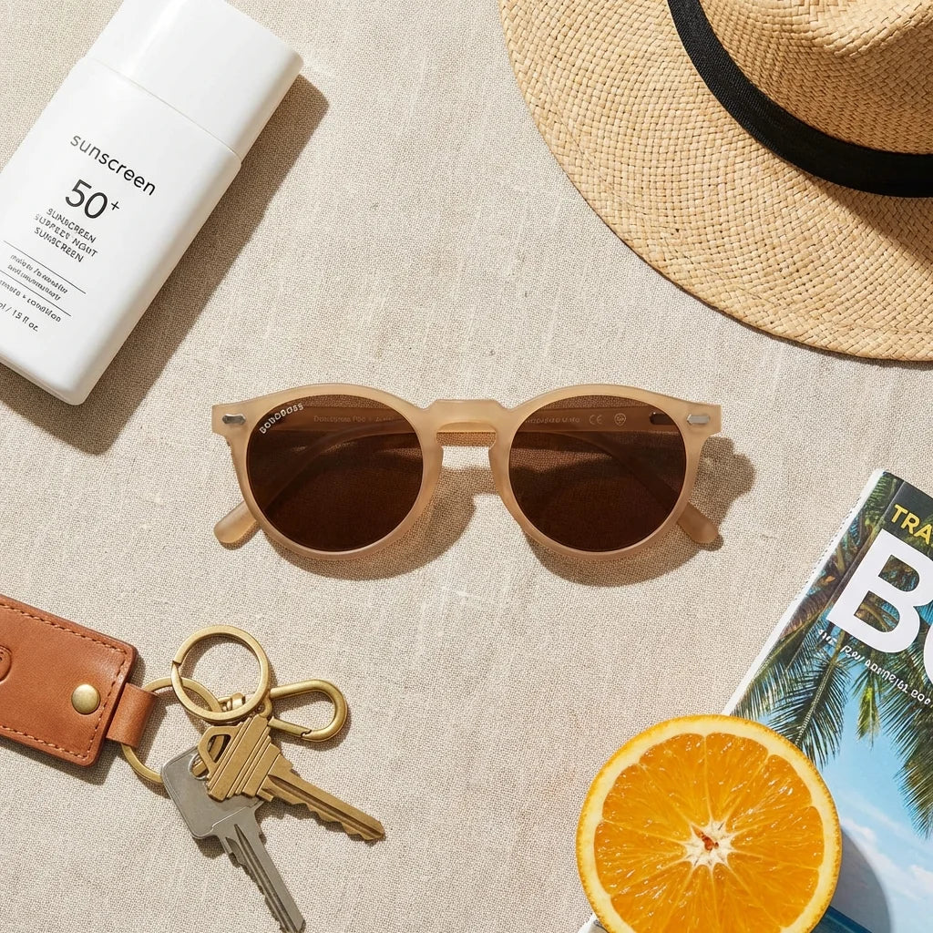 Lentes sol Temuco polarizados RPET reciclado del oceano cafe composicion summer essentials accesorios playa Bonoboss #editorial_detail1 #color_cafe