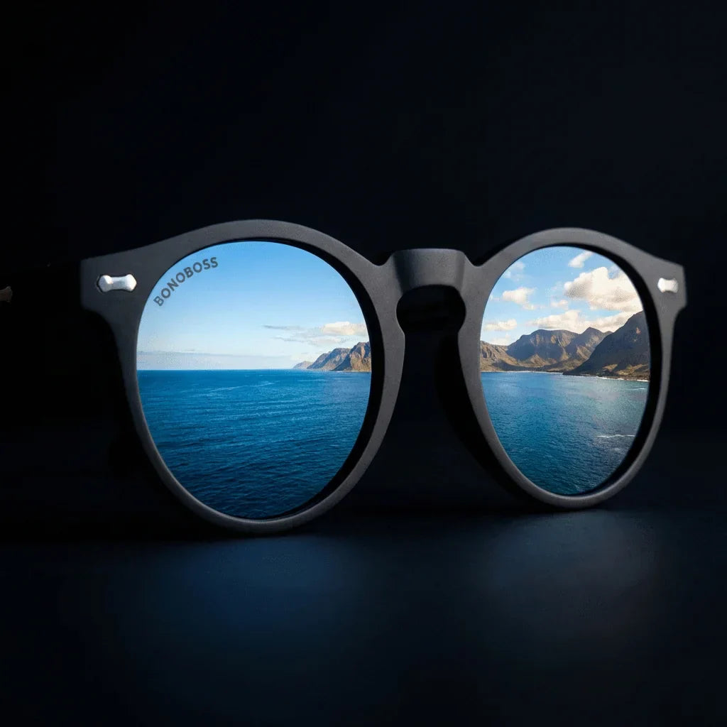 Lenses sun temuco polarized rpet recycled of the oceano brown sobre arena dorada costa tonos calidos bonoboss #editorial_detail2 #color_cafe