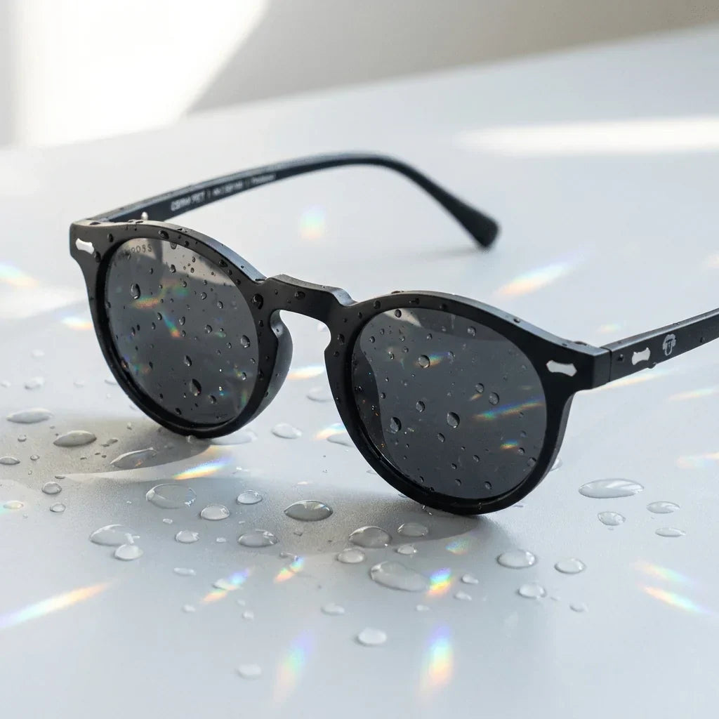 Lentes sol Temuco polarizados RPET reciclado del oceano dark agua y luz cristalina eco-consciente oceano Bonoboss #editorial_sustentabilidad #color_dark