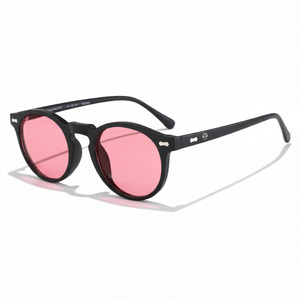 lentes redondos para hombre y mujer polarizados de color cristal rosado #color_pink
