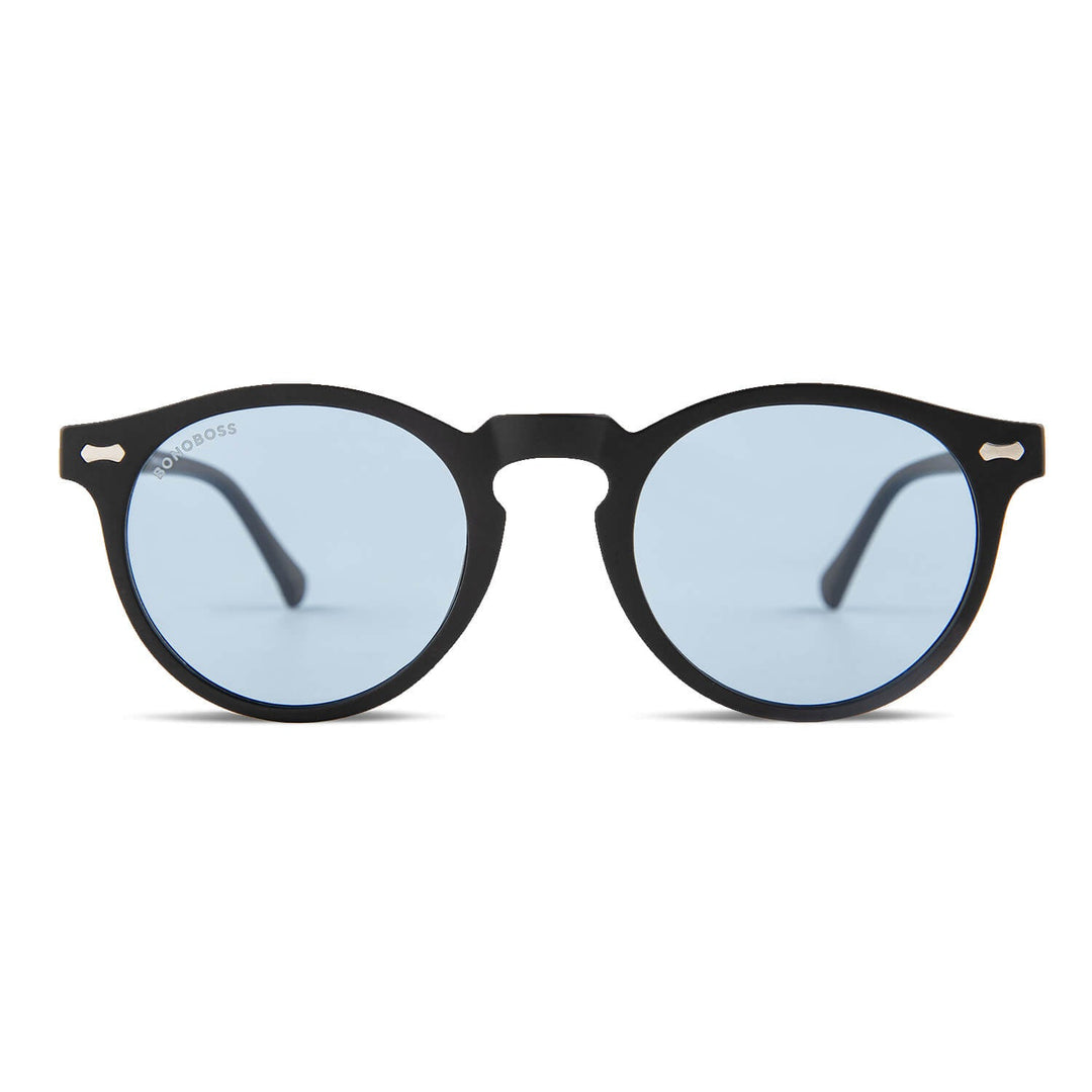 Sunglasses polarized round botellas plásticas recycleds sustainable blacks. cristal color gradient blue Bonoboss #color_negro