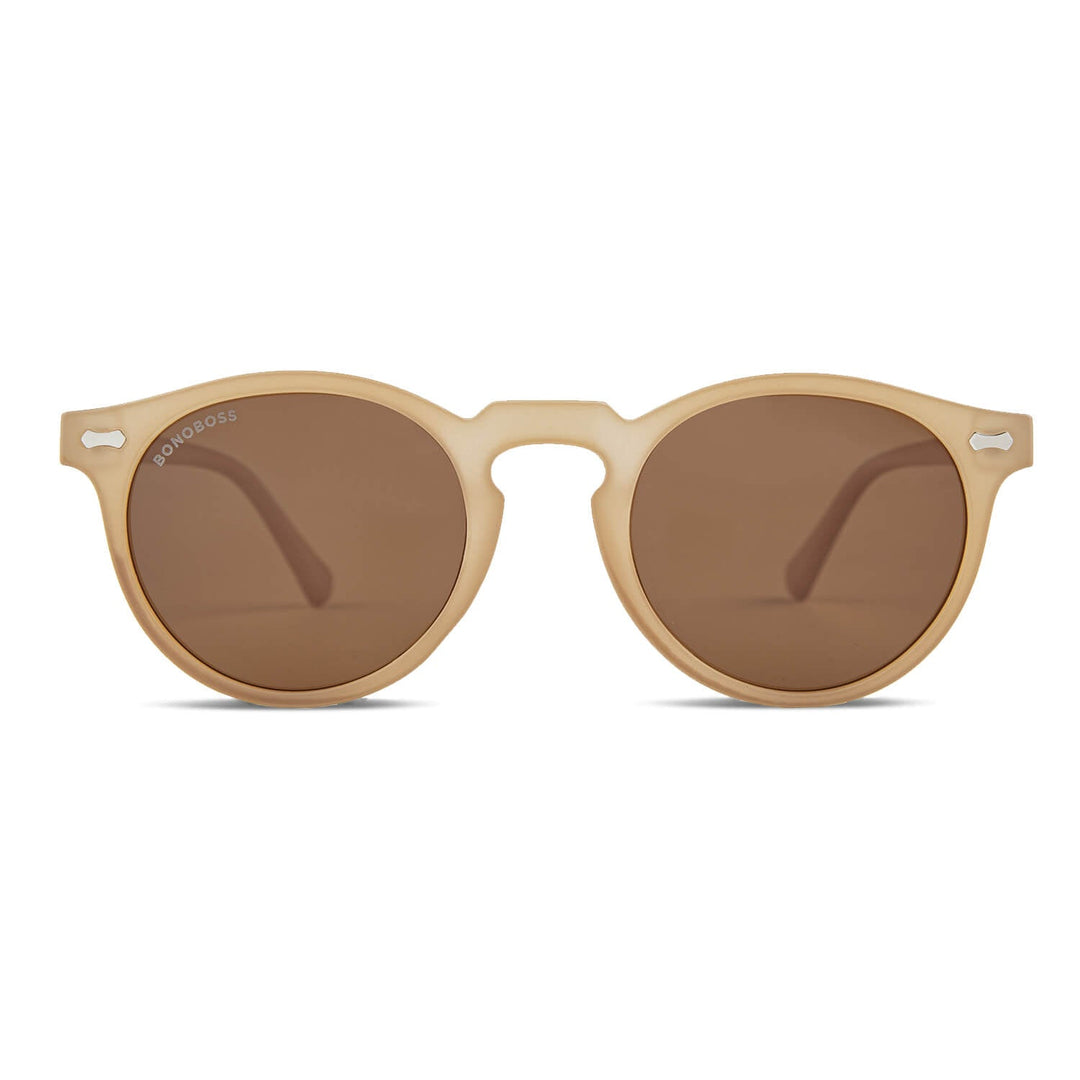 Sunglasses polarized round botellas plásticas recycleds sustainable color café Bonoboss #color_brown