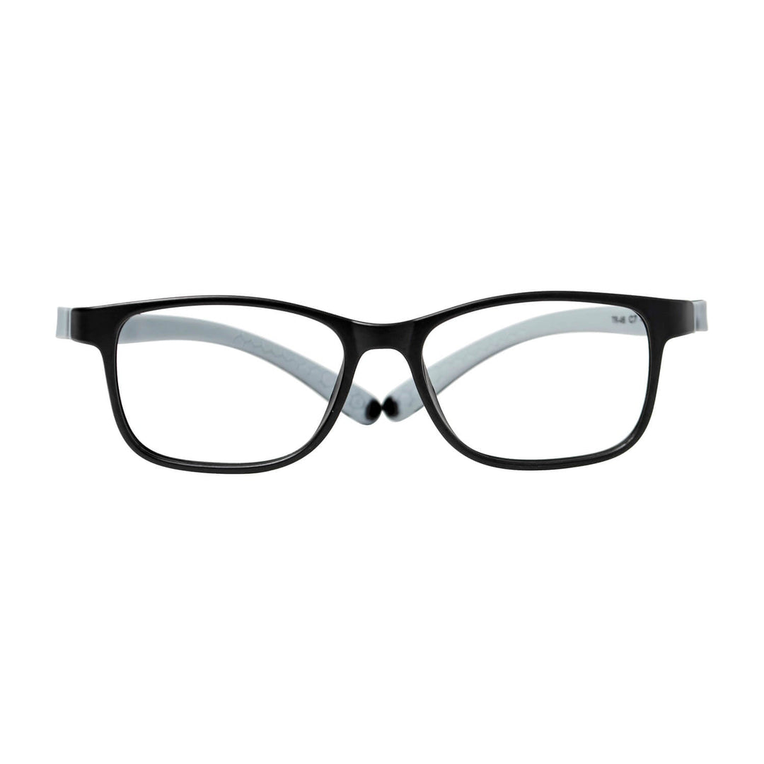 Eyeglasses or optical frames kids and kids forma rectangular front view unos eyeglasses black with the interior the temples color gray. frames optical goma indestructibles for kids Bonoboss #color_gris