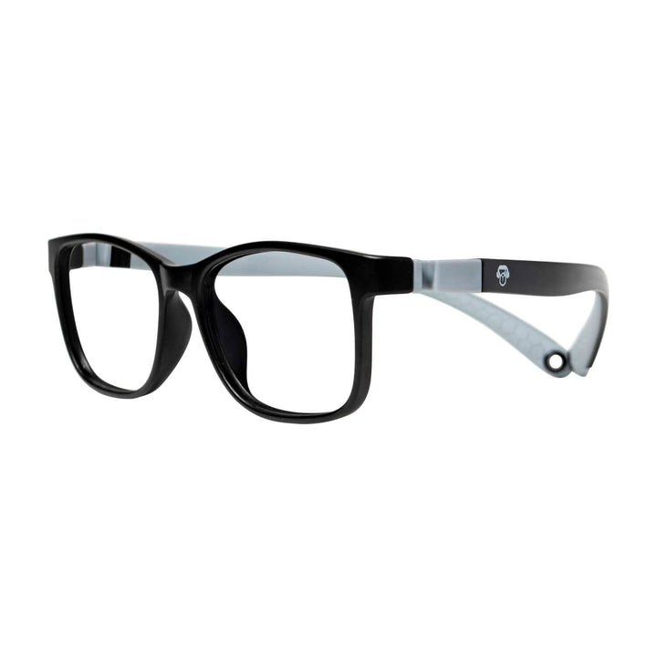 Eyeglasses or optical frames kids and kids forma rectangular side view or angled unos eyeglasses black with the interior the temples color gray. frames optical goma indestructibles for kids Bonoboss #color_gris
