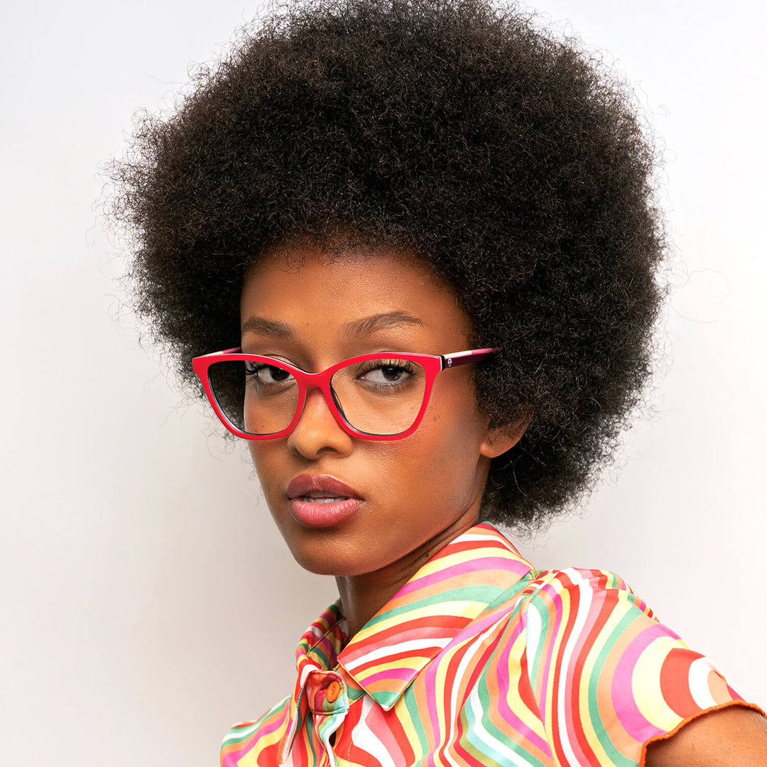 Eyeglasses optical frames with receta envio gratis red for women round face large mayorista optica distribuidor Bonoboss #color_red