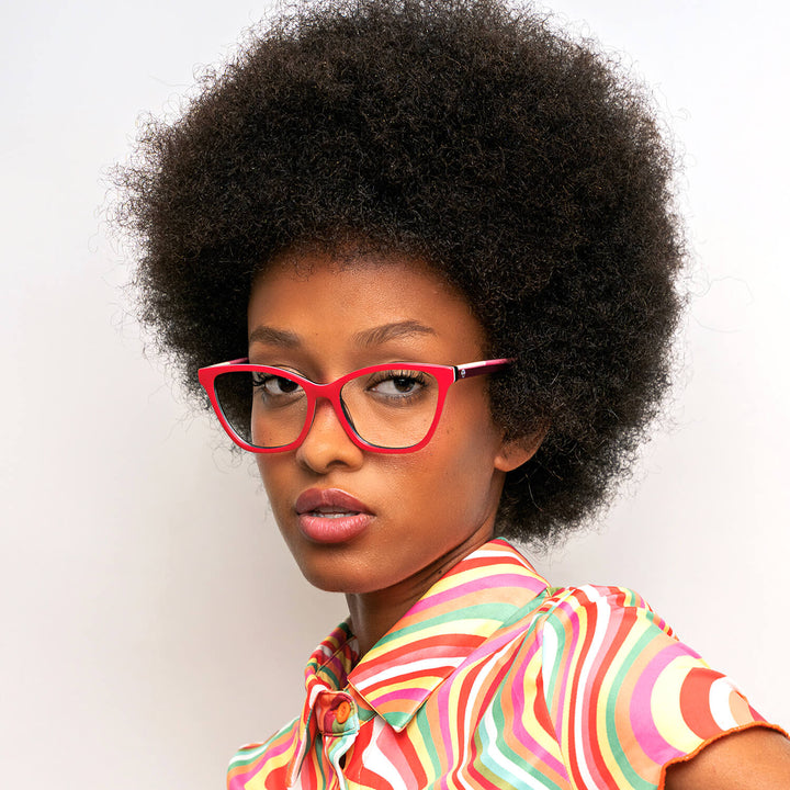 Eyeglasses optical frames with receta envio gratis red for women round face large mayorista optica distribuidor Bonoboss #color_red