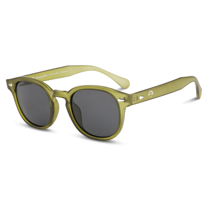 Sunglasses polarized round botellas plásticas recycleds sustainable green. cristal black Bonoboss #color_olive