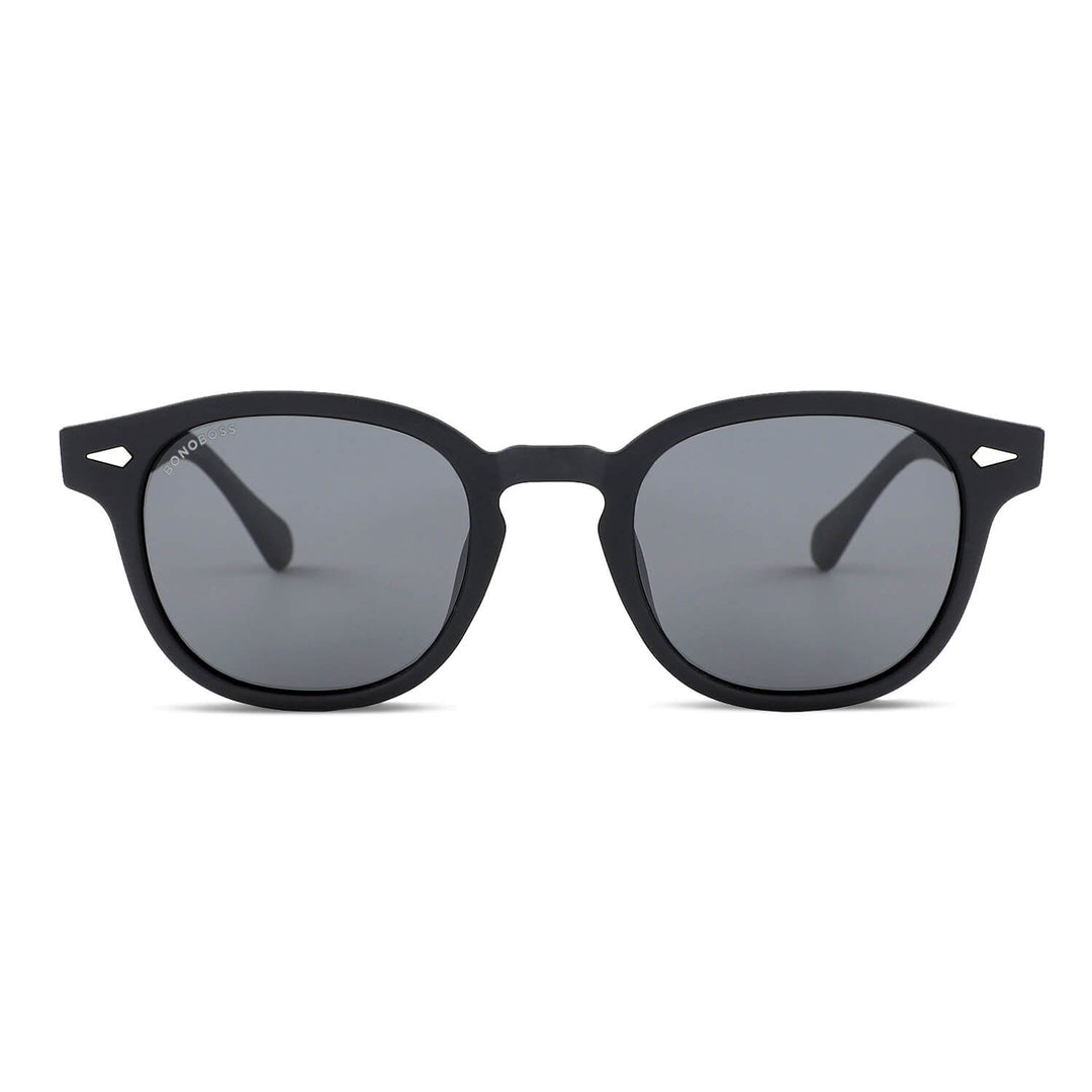 Sunglasses polarized round botellas plásticas recycleds sustainable black. cristal black Bonoboss #color_negro