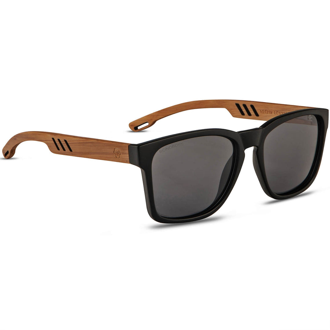Sunglasses rectangular polarized black for men and women with color lenses black Bonoboss #color_negro