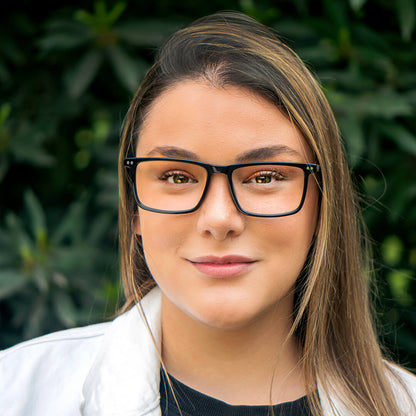 anteojos o marcos opticos rectangulares transparentes grandes para cara redonda de color negro con sobre lente clip sol iman polarizado para hombre y mujer vista frontal #color_negro